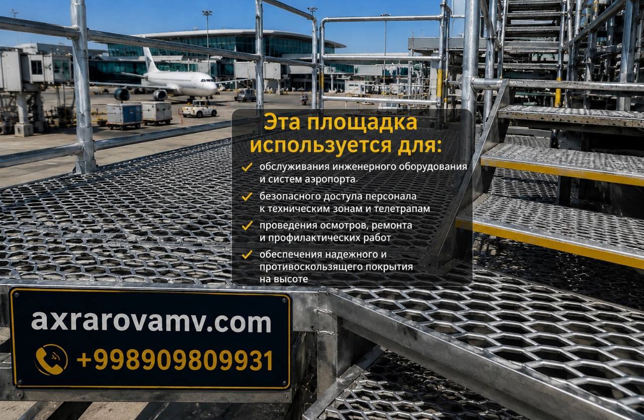 Лист ПВЛ для аэропортов Узбекистана: настилы, ступени и технические площадки